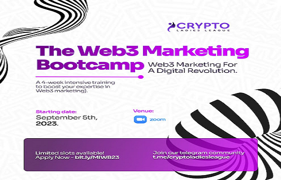 Crypto Ladies League announces virtual bootcamp to fuel careers in Web3 marketing.